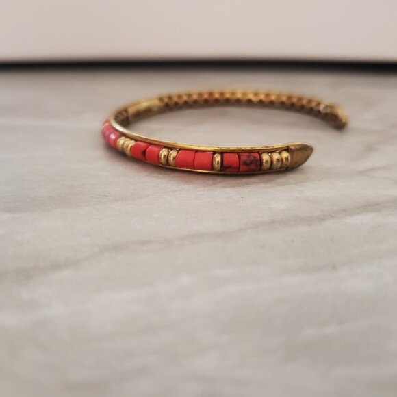 💖 Stella and Dot Beaded Beads Coral Exoctic Antiqed Bracelet 💖 - Picture 3 of 10